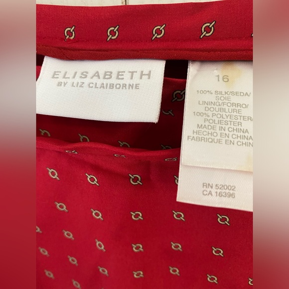 Liz Claiborne Red Long Maxi Silk Boho Style Skirt - Picture 7 of 12